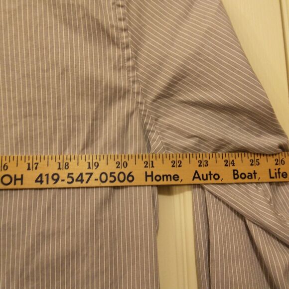 Hickey Freeman dress shirt L Large 16-16.5 32-33 blue Stripe button long sleeve - Picture 4 of 9